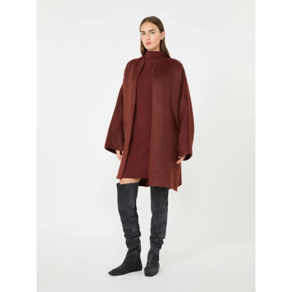 Max Mara Geranio Short Alpaca and Wool Coat in Rust | Wool Coat | Coveti