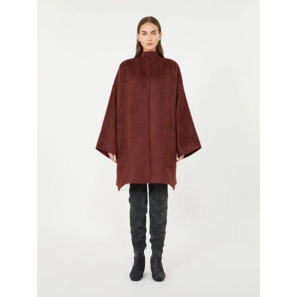 Max Mara Geranio Short Alpaca and Wool Coat in Rust | Wool Coat | Coveti