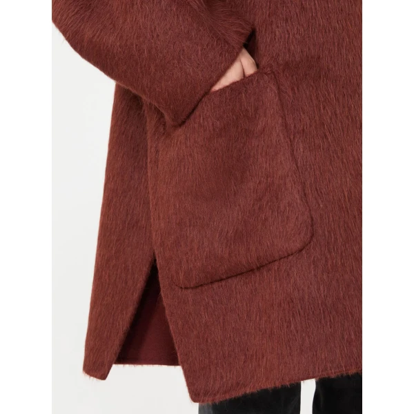 Max Mara Geranio Short Alpaca and Wool Coat in Rust | Wool Coat | Coveti