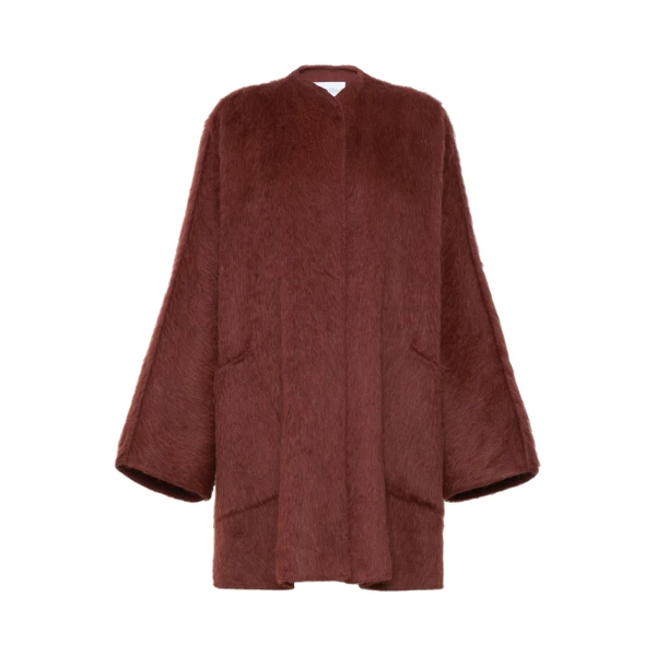 Max Mara Geranio Short Alpaca and Wool Coat in Rust | Wool Coat | Coveti