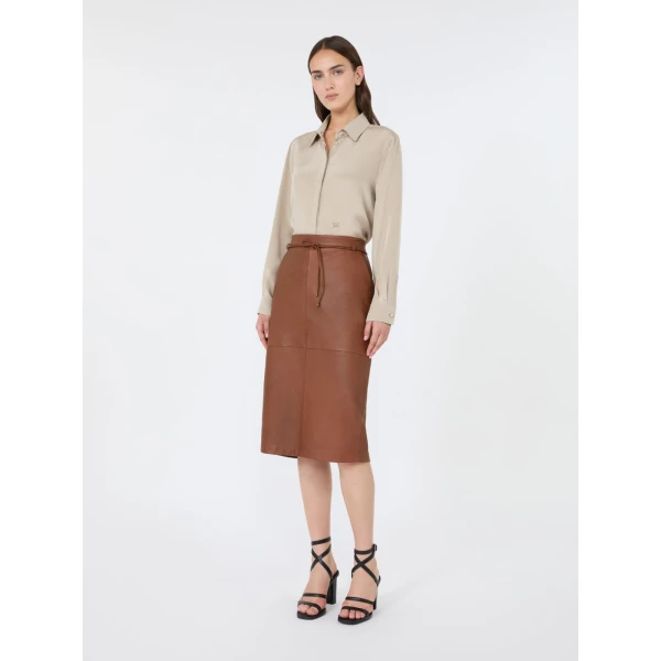 Max Mara Geranio Silk Crepe de Chine Shirt in Stone Grey | Shirts | Coveti