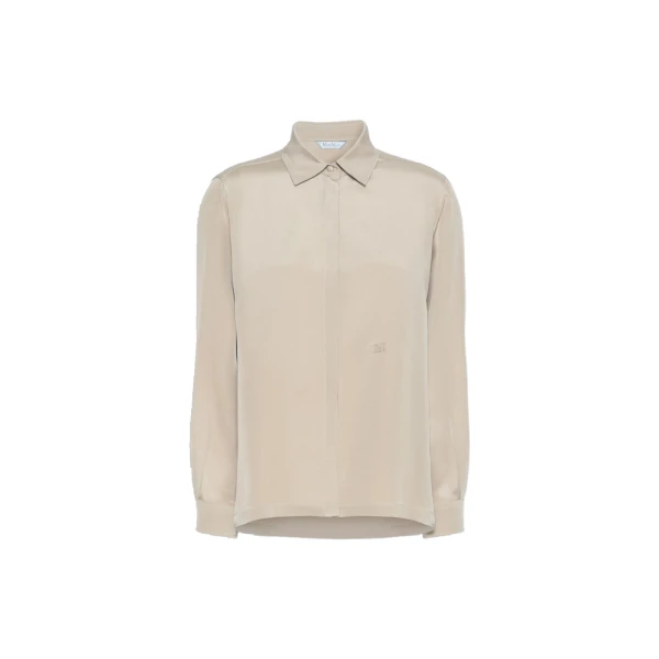 Geranio Silk Crepe de Chine Shirt in Stone Grey