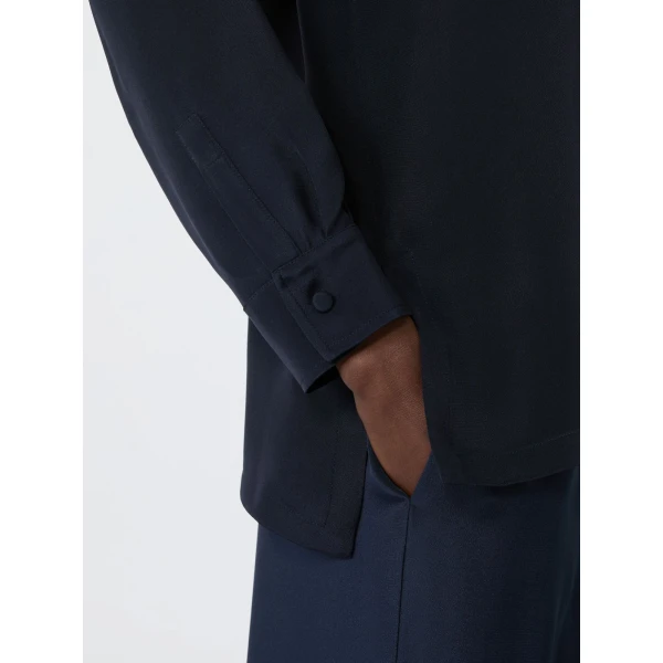 Max Mara Geranio Silk Crepe de Chine Shirt in Ultramarine | Shirts | Coveti