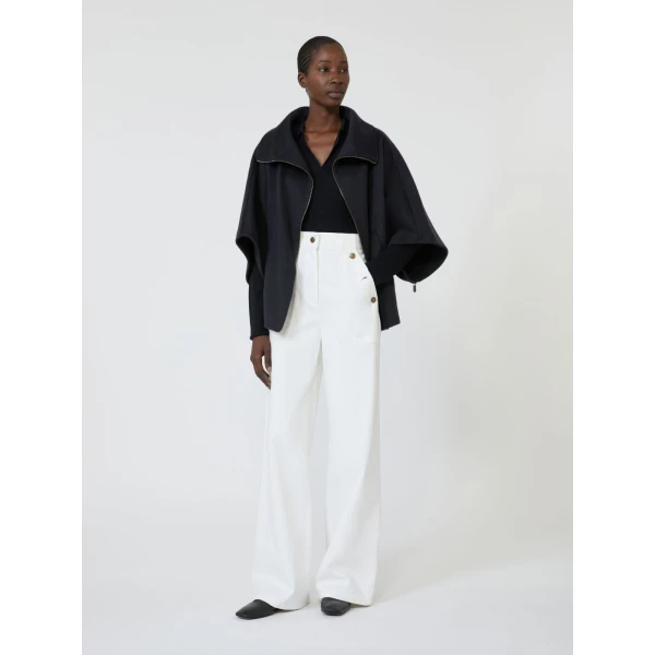 Max Mara Gergo Cashmere and Silk Polo Sweater in Ultramarine | Sweaters | Coveti