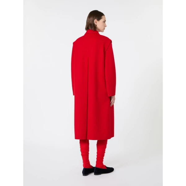 Max Mara Gessati Double Wool Broadcloth Coat in Red | Wool Coat | Coveti
