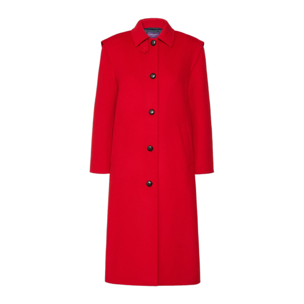 Max Mara Gessati Double Wool Broadcloth Coat in Red | Wool Coat | Coveti