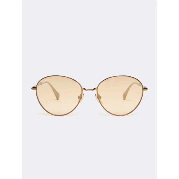 Max Mara Gestro Oval Sunglasses in Camel | Sunglasses | Coveti