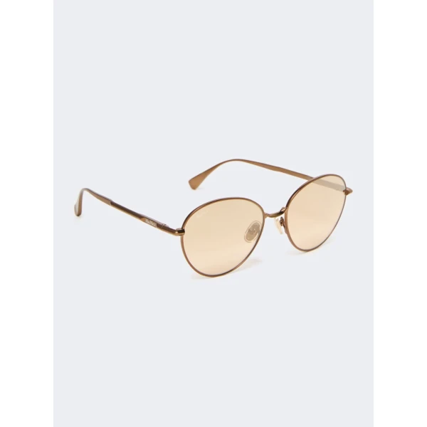 Max Mara Gestro Oval Sunglasses in Camel | Sunglasses | Coveti