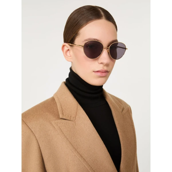 Max Mara Gestro Oval Sunglasses in Dark Grey | Sunglasses | Coveti