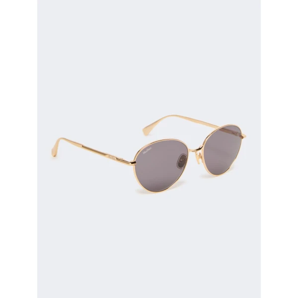 Max Mara Gestro Oval Sunglasses in Dark Grey | Sunglasses | Coveti