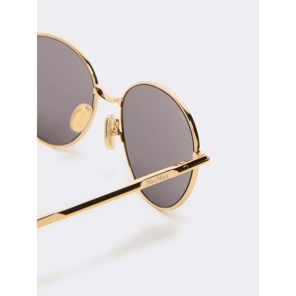 Max Mara Gestro Oval Sunglasses in Dark Grey | Sunglasses | Coveti