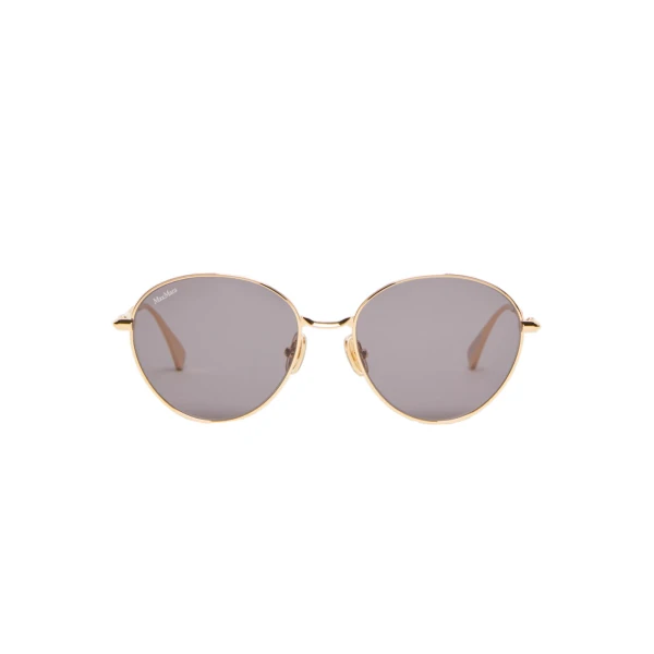 Max Mara Gestro Oval Sunglasses in Dark Grey | Sunglasses | Coveti