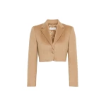 Max Mara Getti Cropped Light Camel Jacket in Camel | Blazers | Coveti