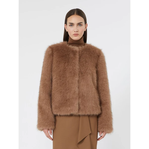 Max Mara Gettito Boxy Textured Jacket in Beige | Jackets | Coveti