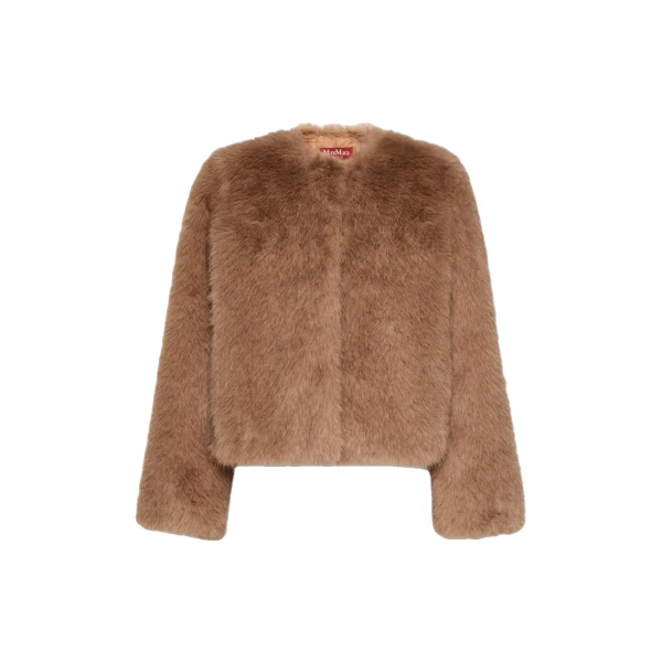 Max Mara Gettito Boxy Textured Jacket in Beige | Jackets | Coveti