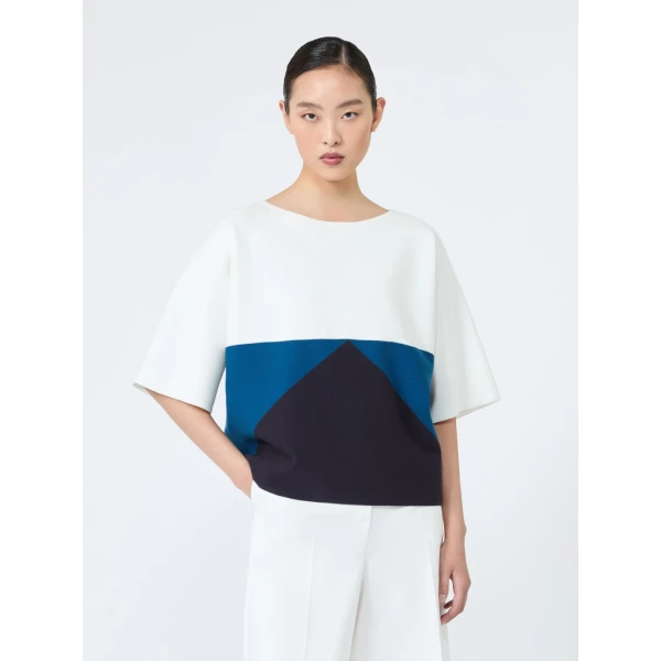 Max Mara Geyser Relaxed-Fit Stretch Viscose Sweater in Navy | Sweaters | Coveti
