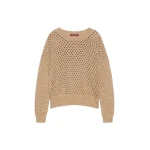 Max Mara Geyser Sequinned Cotton Sweater in Camel | Sweaters | Coveti