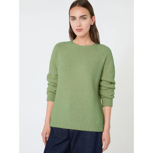 Max Mara Ghiacci Alpaca and Cotton Jumper in Green | Sweaters | Coveti