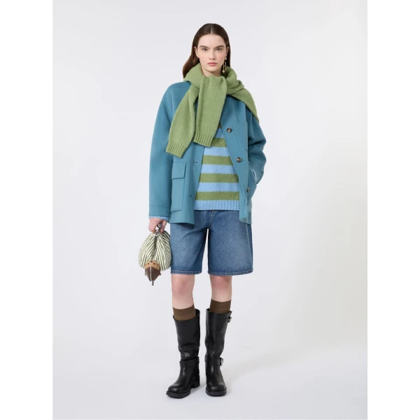 Max Mara Ghiacci Alpaca and Cotton Jumper in Light Blue | Sweaters | Coveti