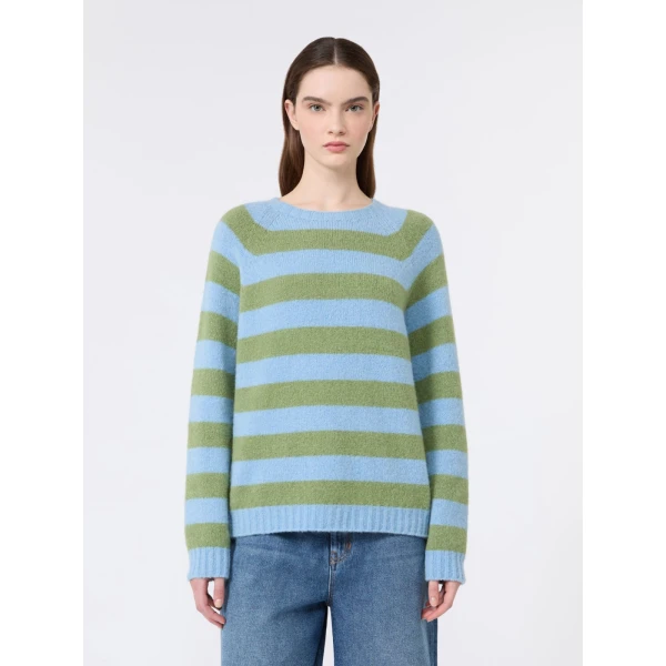 Max Mara Ghiacci Alpaca and Cotton Jumper in Light Blue | Sweaters | Coveti