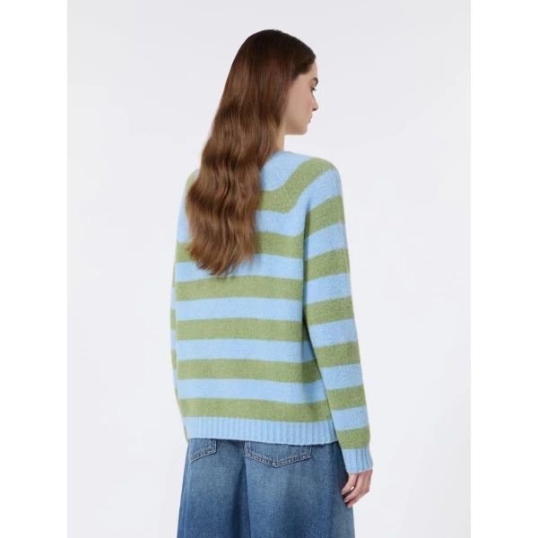 Max Mara Ghiacci Alpaca and Cotton Jumper in Light Blue | Sweaters | Coveti