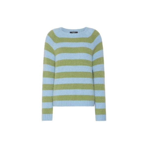 Max Mara Ghiacci Alpaca and Cotton Jumper in Light Blue | Sweaters | Coveti