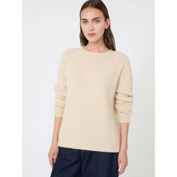 Max Mara Ghiacci Alpaca and Cotton Jumper in Sand | Sweaters | Coveti