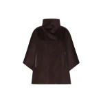 Max Mara Ghiotto Cashmere Double Drap Cape in Dark Brown | Coats | Coveti