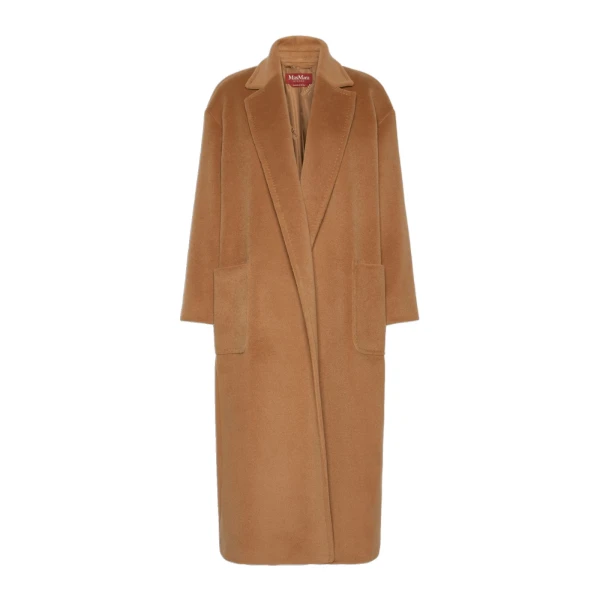Giambo Long Wool Beaver Cloth Coat in Camel