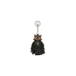 Max Mara Gigante Fringed Nappa Leather Keyring in Medium Grey | Bag charms | Coveti