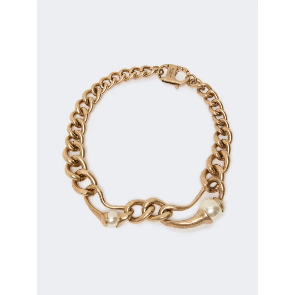 Max Mara Giglio Metal Chain Choker Necklace in Gold | Necklace | Coveti