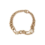 Max Mara Giglio Metal Chain Choker Necklace in Gold | Women | Coveti
