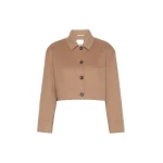 Max Mara Giglio Wool Drap Cropped Jacket in Camel | Blazers | Coveti