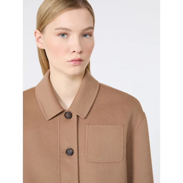Max Mara Giglio Wool Drap Cropped Jacket in Camel | Blazers | Coveti