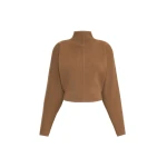 Max Mara Giglio Wool and Cashmere Cropped Jumper in Camel | Sweaters | Coveti