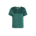 Max Mara Gilbert Satin Crew-Neck T-Shirt in Green | T-shirts | Coveti