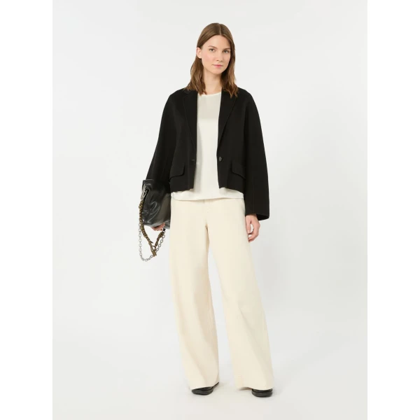 Max Mara Gilbert Satin Crew-Neck T-Shirt in Ivory | T-shirts | Coveti