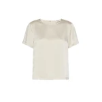 Max Mara Gilbert Satin Crew-Neck T-Shirt in Ivory | T-shirts | Coveti