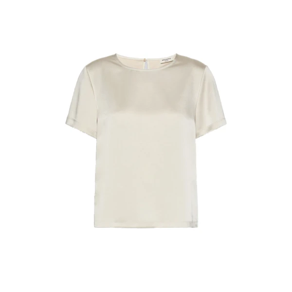 Gilbert Satin Crew-Neck T-Shirt in Ivory