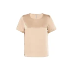 Max Mara Gilbert Satin Crew-Neck T-Shirt in Pink | T-shirts | Coveti