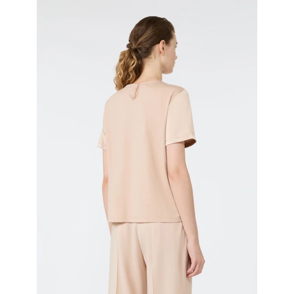 Max Mara Gilbert Satin Crew-Neck T-Shirt in Pink | T-shirts | Coveti