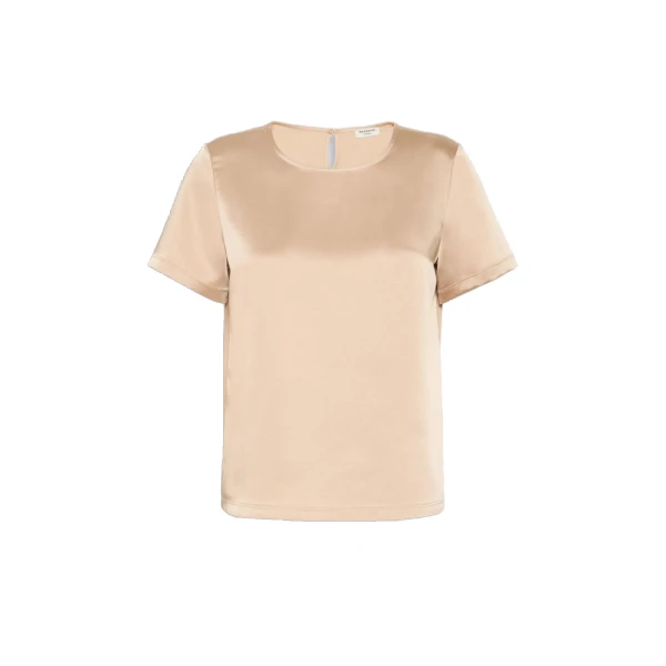 Max Mara Gilbert Satin Crew-Neck T-Shirt in Pink | T-shirts | Coveti