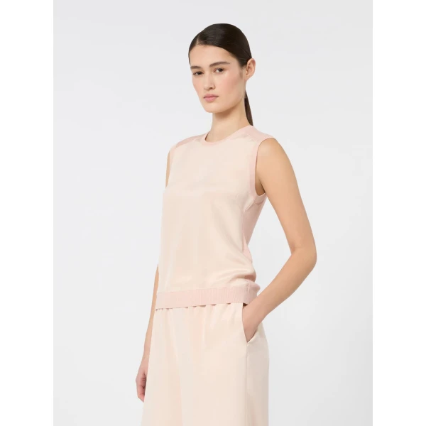Max Mara Ginseng Cashmere and Silk Sleeveless Sweater in Pink | Sweaters | Coveti