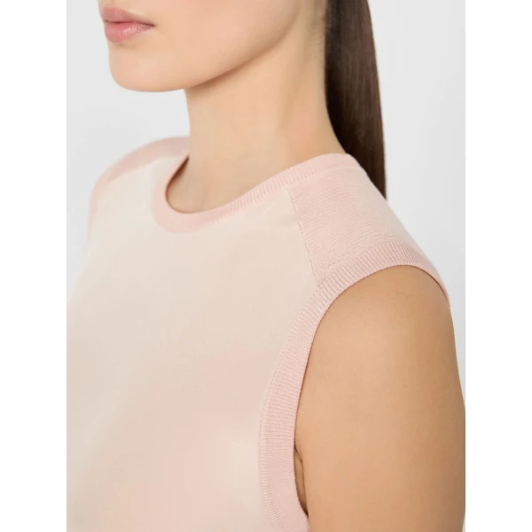 Max Mara Ginseng Cashmere and Silk Sleeveless Sweater in Pink | Sweaters | Coveti