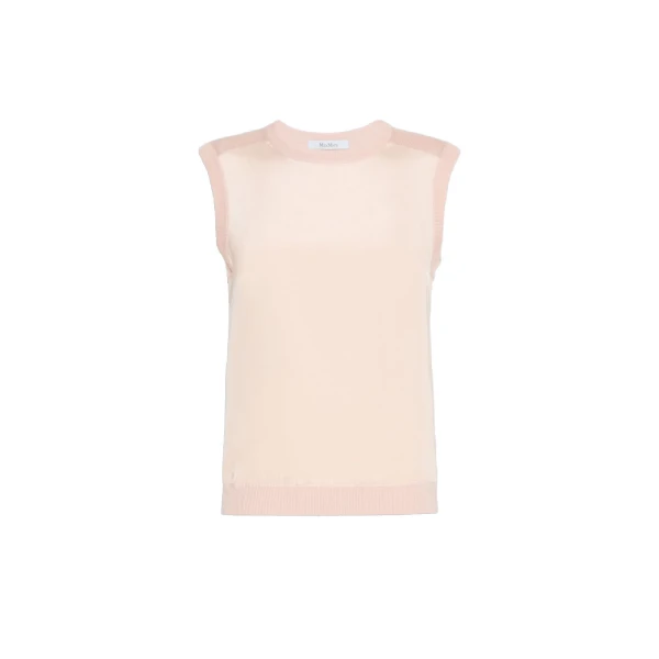 Ginseng Cashmere and Silk Sleeveless Sweater in Pink