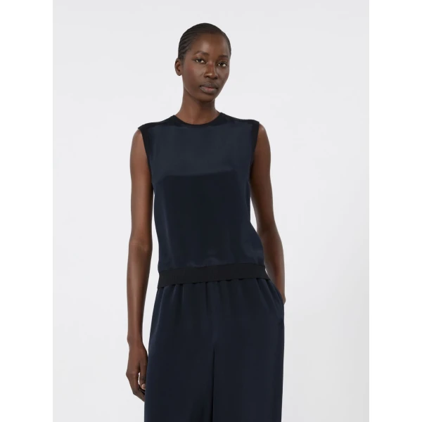 Max Mara Ginseng Cashmere and Silk Sleeveless Sweater in Ultramarine | Sweaters | Coveti