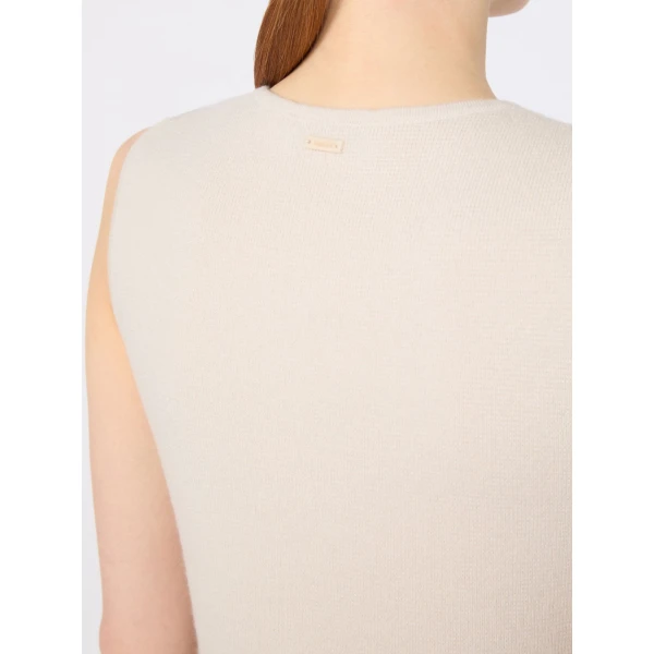 Max Mara Giochi Sleeveless Wool and Cashmere Sweater in Beige | Sweaters | Coveti