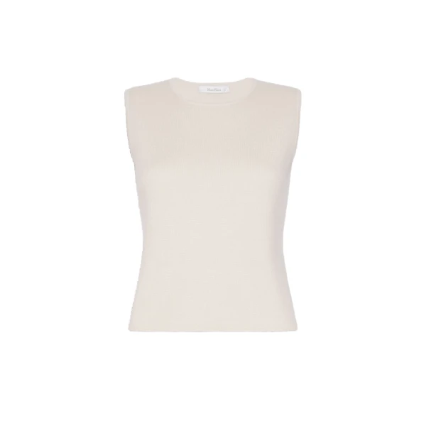 Giochi Sleeveless Wool and Cashmere Sweater in Beige