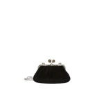 Max Mara Giochi Small Cotton Velvet Pasticcino Bag in Black | Clutch Bags | Coveti