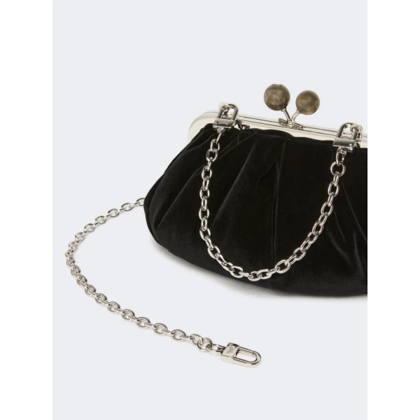 Max Mara Giochi Small Cotton Velvet Pasticcino Bag in Black | Clutch Bags | Coveti